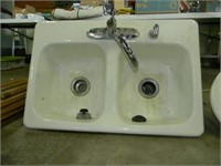 Kohler double kitchen sink.