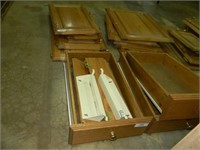 Assortment of Red Oak wood doors and drawers
