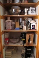 Contents of closet with small appliances