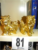 PR GOLD TONE CHINESE LIONS 5"