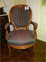 ROUND BACK CHAIR WITH ORNATE WOODWORK