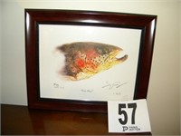 TROUT HEAD PRINT SIGNED AND NUMBERED BY L RACKEY