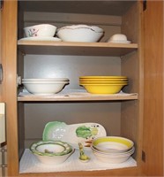 Lot, assorted pasta and serving bowls,