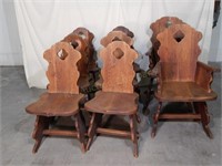 Set of 8 Oak Pub Chairs.Mission Style