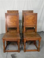 Set of 4 Oak Side Chairs.1940s