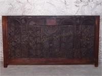 Carved Ebony Wood Panel.Headboard