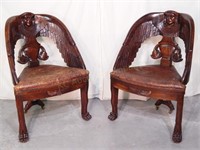 Pair of Egyptian Revival Corner Chairs.Horner (?)