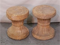 Pair of Carved Stone Pedestals