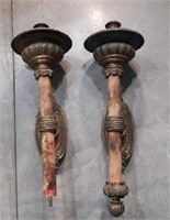 Pair of Ornate Bronze Sconces