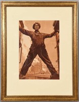 WPA STYLE RAILROAD WORKER PAINTING