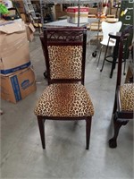 Leopard print side chair