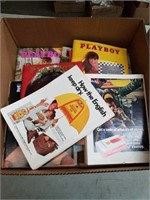 Box of vintage PlayBoy magazines