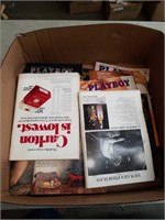 Box of vintage PlayBoy magazines