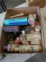 Box of shampoos etc
