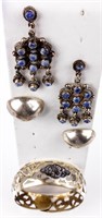 Jewelry Lot of Sterling Silver Bracelet & Earrings