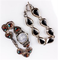 Jewelry Sterling Silver Wrist Watch & Bracelet