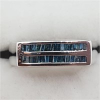 $600 Silver 33 Blue Diamond(0.56ct) Ring