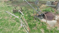 Iron Flower Pot & Steel Wheels  Plows