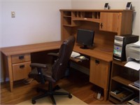 L-Shaped Computer Desk with Chair