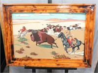 Framed Original Western Indian Felt Painting