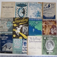 12 Pieces Vintage Halloween - Themed Sheet Music