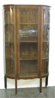 Antique-Original Patina,Curved Glass Curio Cabinet
