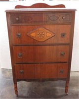 Vintage 4-Drawer Highboy Dresser