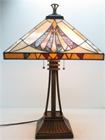 "Quoizel" Arts & Craft Leaded Glass Table Lamp
