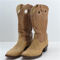 Men's Ostrich Leg Skin Leather Cowboy Boots