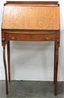 Antique Oak Drop Front Desk with Bakelite Handles