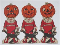 Three BEISTLE 1920's Johnny Pumpkin Head Brownies