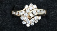 Gorgeous 14k Gold Dinner Ring with 25 Diamonds