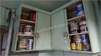 Overhead cabinet & Contents- paints & stains