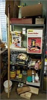 Shelf w/contents- paint supplies, Wagner power