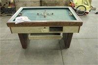 BUMPER POOL TABLE WITH BALLS APPROX 36"x51"x33"