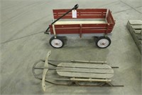 VINTAGE SLED WITH RADIO FLYER
