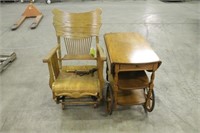 ROLLING SERVING TABLE WITH ROCKER, TABLE APPROX