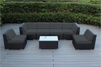 NEW 7PC GRAY OUTDOOR FURNITURE SET