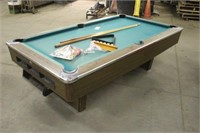 6.5FT POOL TABLE WITH (2) CUES AND SET OF BALLS
