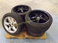 SET OF 5 - 2002 BMW STAGGERED WHEELS with TIRES