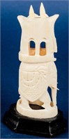 Antique Carved Elephant w/ Howdah Figurine