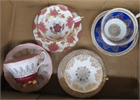 4 bone china cups and saucers