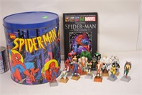 Figurines de BD: Marvel, DC, etc + livre et boîte