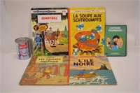 4 BD variées + DVD: Tintin, Schtroumpfs, etc