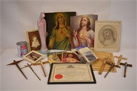 Articles religieux: crucifix, statuette, images