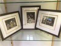 Arthur J Elsley suite of 3 plate pressed prints