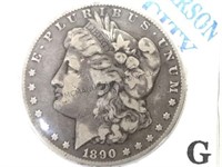 1890-CC MORGAN Silver Dollar
