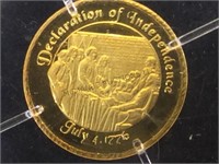14k gold Declaration Independence Coin, 1/2 g,