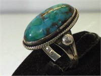 Sterling & Turquoise NATIVE American ring, size
