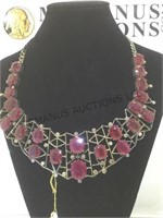 Sterling Ruby & Diamond necklace, w/appraisal